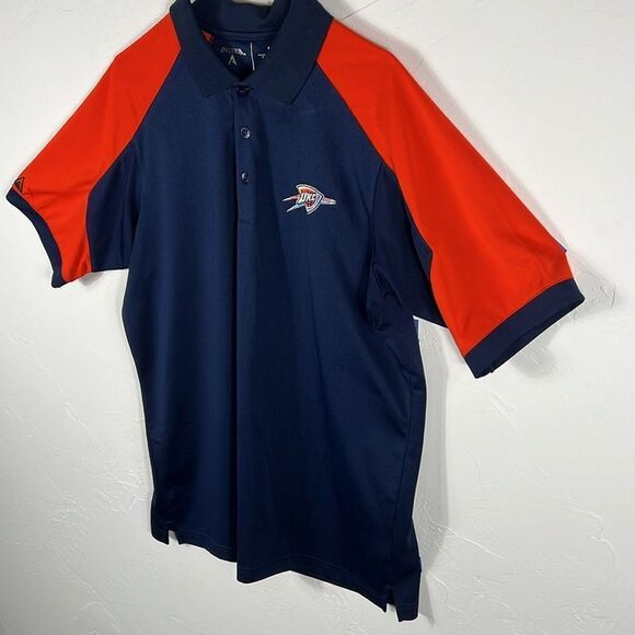 π₯π OKLAHOMA CITY THUNDERβNBA Golf Polo Shirt Men Size LARGE - PERFECT - Picture 4 of 8